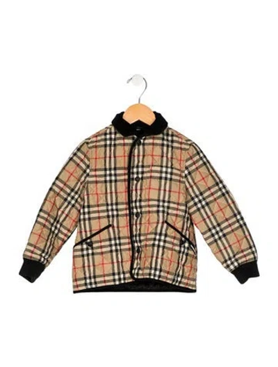 Pre-owned Burberry Babies' Neutral And Multicolor Patterned Jacket With Snap Closure
