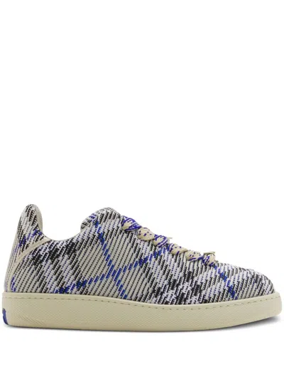 BURBERRY NEUTRAL BOX CHEQUERED SNEAKERS