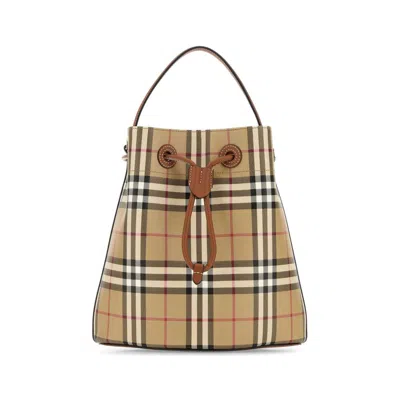 BURBERRY NEUTRAL  BROWN BUCKET BAGS