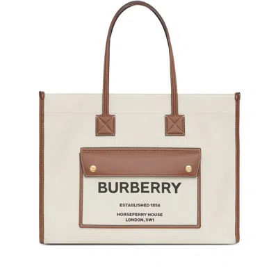 Burberry Neutral  Brown Tote Bags