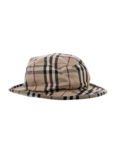 Pre-owned Burberry Neutral  London Bucket Hat With House Print Throughout