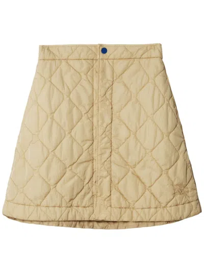 Burberry Neutral Diamond-quilted Mini Skirt In Neutrals