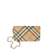 Burberry Check Flap Canvas Wallet On Chain