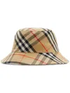 BURBERRY NEUTRAL VINTAGE CHECK BUCKET HAT