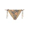 Burberry Check Triangle Bikini Brief Tie Side Straps In Brown