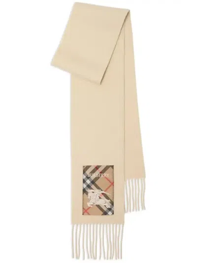 BURBERRY NEUTRALS CHECK LABEL SCARF