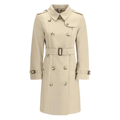 BURBERRY BURBERRY NEUTRALS COATS - TRENCH & RAINCOATS WOMEN
