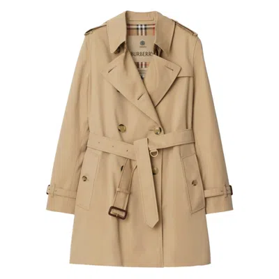 Burberry Gabardine Long Kensington Heritage Trench Coat In Neutral