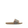 Burberry Checked Slip-on Slides In Multi