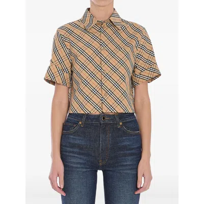 BURBERRY BURBERRY NEUTRALS TOPS - SHIRTS WOMEN