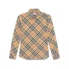 Burberry Luka Check Button-down Shirt In White