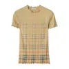 Burberry Womens Sand Ip Check Gradient-check Stretch-cotton Top In Nude