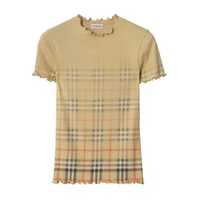 BURBERRY BURBERRY NEUTRALS TOPS - T-SHIRTS & JERSEYS WOMEN