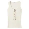 Burberry Adjustable-drawcord Tank Top In Neutral