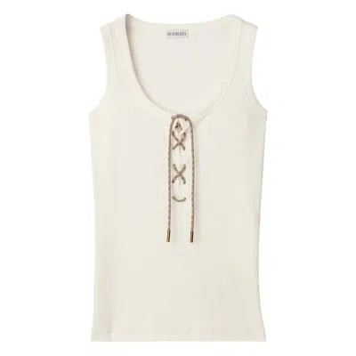 BURBERRY BURBERRY NEUTRALS TOPS - VESTS & TANK TOPS WOMEN
