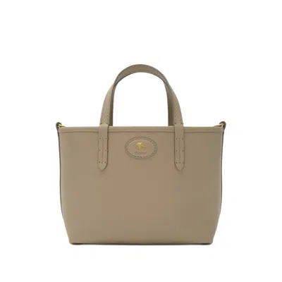 Burberry Taupe Bloomsbury Reversible Mini Tote In Brown