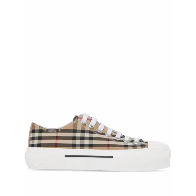 Burberry Cotton Sneaker With Vintage Check Pattern In Multi