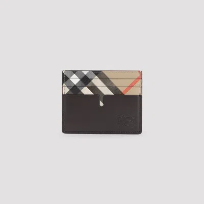 Burberry New Tall Sandon Mini Credit Card Case In 100% Leather In Nude & Neutrals