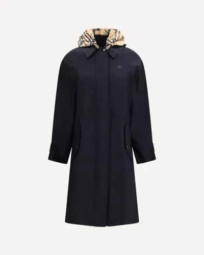 Burberry Newbury Parka In Stretch Nylon Twill In Blue