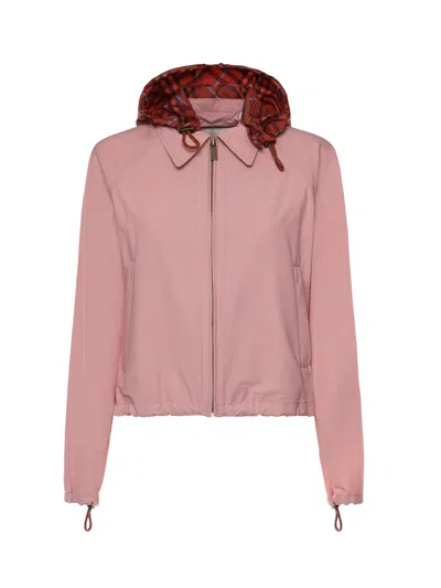 Burberry Newcott Cropped Jacket With Hood In Pink