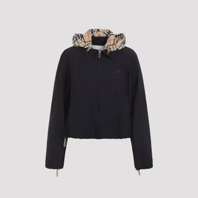 Burberry Newcott Cropped Harrington Jacket In Black