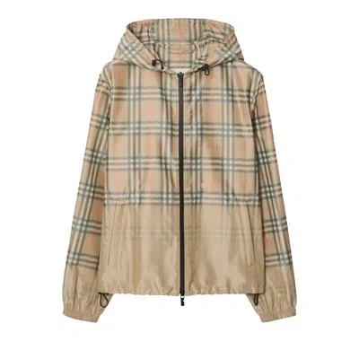 Pre-owned Burberry Newport Check Zip Hoodie 'sand Ip Check' | Tan | Men's Size M In Brown
