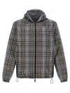 Burberry Mens Wave Blue Ip Check Reversible Check Hooded Anorak Jacket In Brown