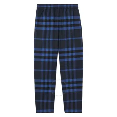 Burberry Night Check Cashmere Pajama Pants In Grey/blue
