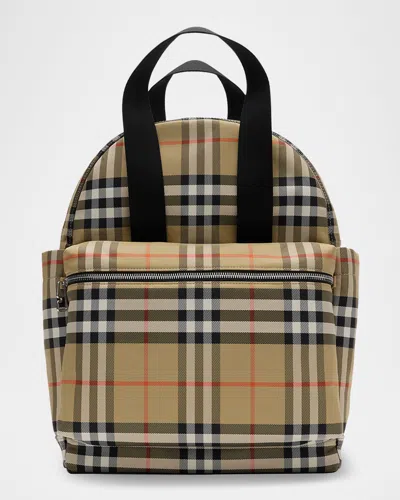 Burberry Norwich Check Diaper Bag In Sand
