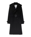 Burberry Notched-lapel Cashmere Trench Coat In Black