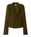 Burberry Nylon Wool Blend Tailored Jacket In Brown