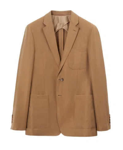 Burberry Notched-lapels Single-breasted Blazer In Brown