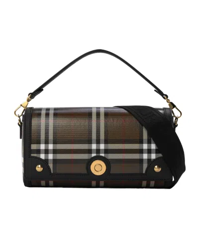 Burberry Note All-over Print Shoulder Bag In Black