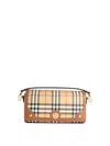 Burberry Note Beige Cotton Blend Bag In Sand