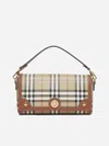 BURBERRY NOTE CHECK CANVAS SMALL BAG