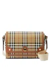 Burberry Check Medium Note Bag In Neutrals