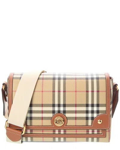 Burberry Womens Briar Brown Check-print Flap-front Woven-blend Cross-body Bag