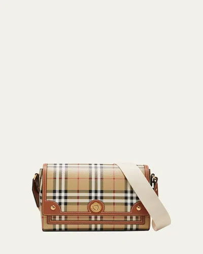 Burberry Note Check Flap Crossbody Bag In Multi
