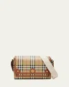 Burberry Check Medium Note Bag In Briar Brown