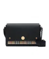 Burberry Note Medium Canvas And Leather Shoulder Bag In Black