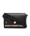 Burberry Note Medium Canvas And Leather Shoulder Bag In Black