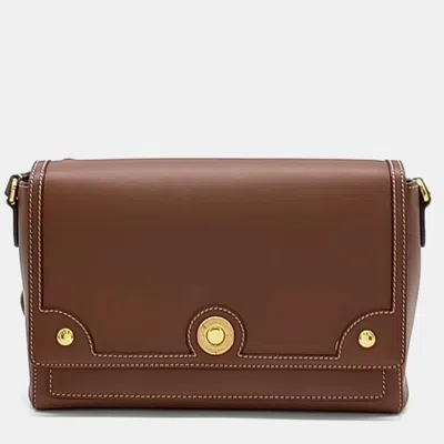 Pre-owned Burberry Note Crossbody Bag In Brown