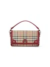 Burberry Check Leather Trim Crossbody Bag In Neutral