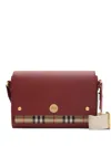 Burberry Note Leather Cross Body Bag In Red
