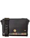 Burberry Note Medium Canvas And Leather Shoulder Bag