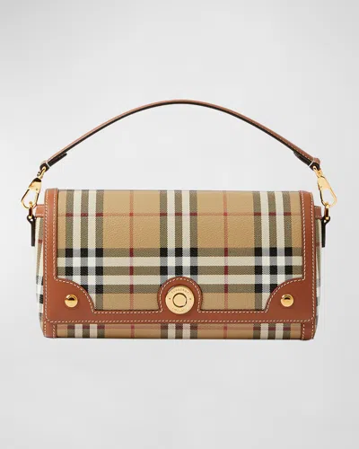BURBERRY NOTE SMALL CHECK TOP-HANDLE BAG