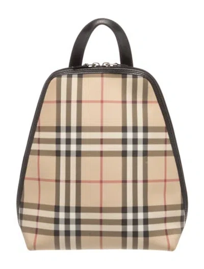 Pre-owned Burberry Nova Check Backpack In Brown