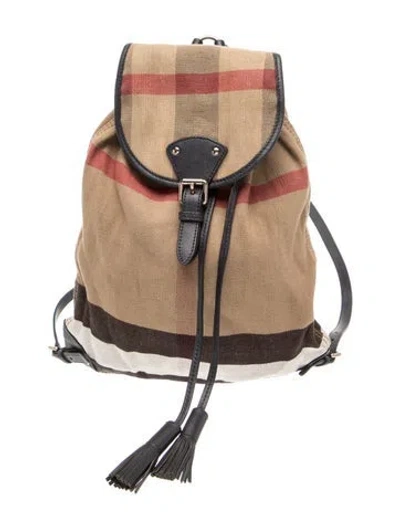 Pre-owned Burberry Nova Check Backpack In Brown