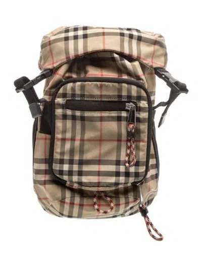 Pre-owned Burberry Nova Check Backpack In Neutral