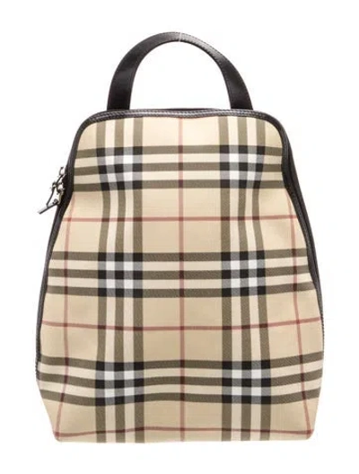 Pre-owned Burberry Nova Check Backpack In Neutral
